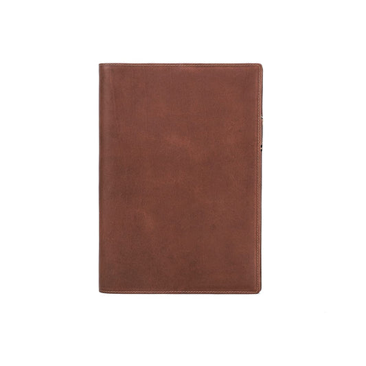 Hiram B5 Leather Notebook Cover, B5 Genuine Leather Journal Cover Diary Cover, 7.6in x 10.6 in Writing Notebook Cover,Handbook Cover, Planner Cover Leather