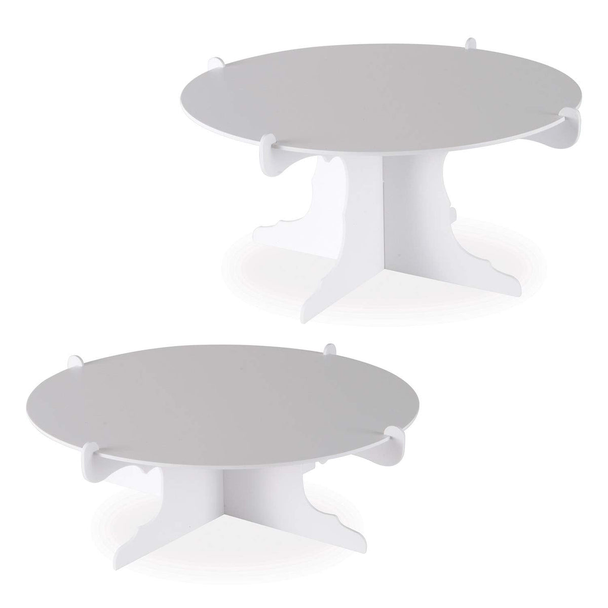 Beistle 2 Piece Durable Cake Stands for Weddings Birthday Party Cupcake Holders Baby Shower Celebration Supplies, 12.5" x 6", White