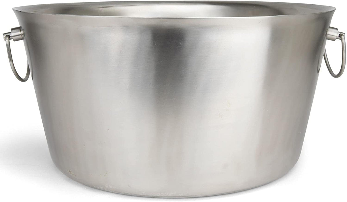 Stainless Steel Insulated Beverage Tub - Real Deal Steel, Large 6 Gallon Round Double Walled Party Tub, Drink Bucket for Parties, Ice Cooler for Wine Beer