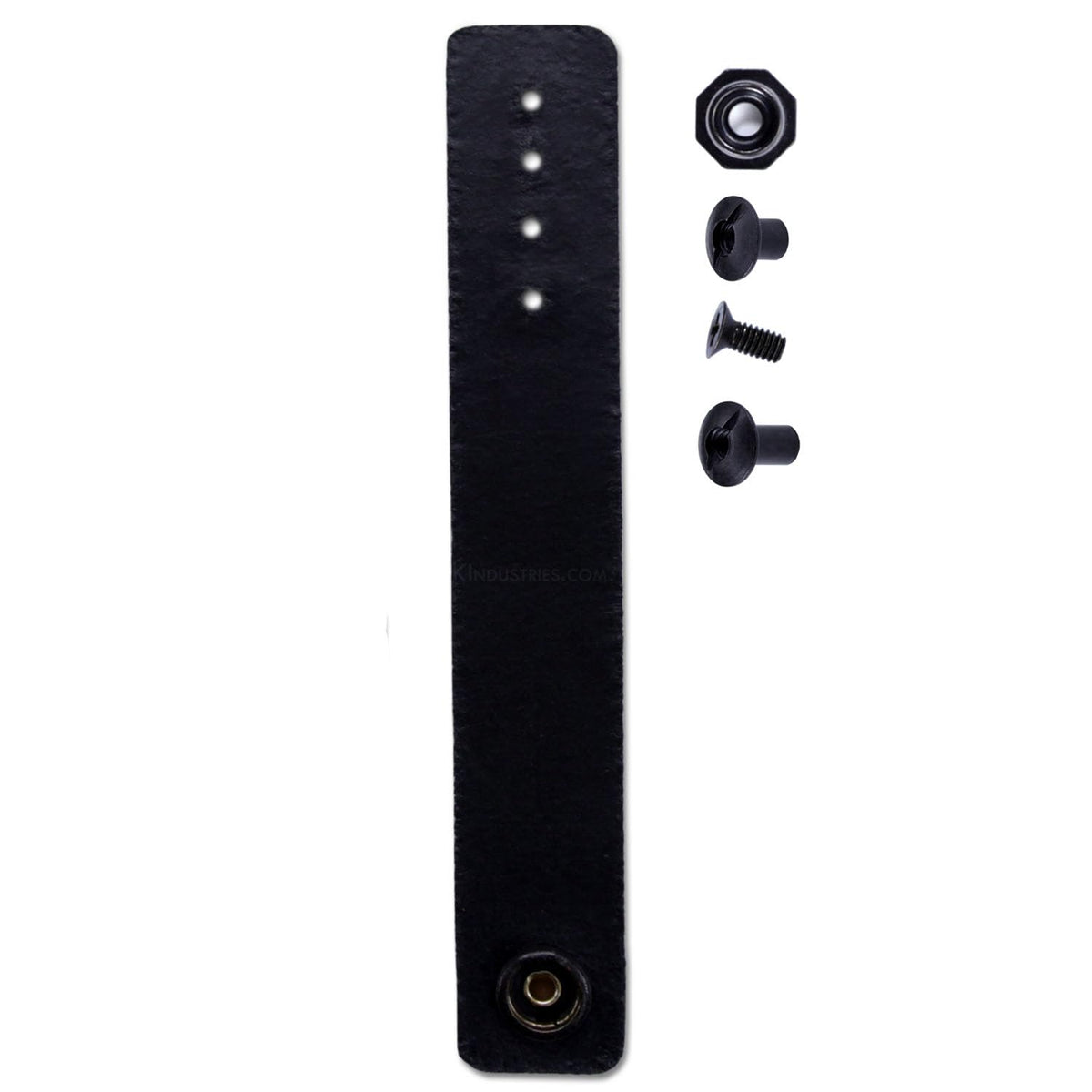 [2 Pack] IWB Belt Loop - (8-9oz Leather) - Black w/Black Pull-The-Dot Snap & Mounting Hardware - 6.0 x 0.875 Inches - for IWB Holster Carry - (Fit 1.25-2.00 Inch Belts (Adjustable)