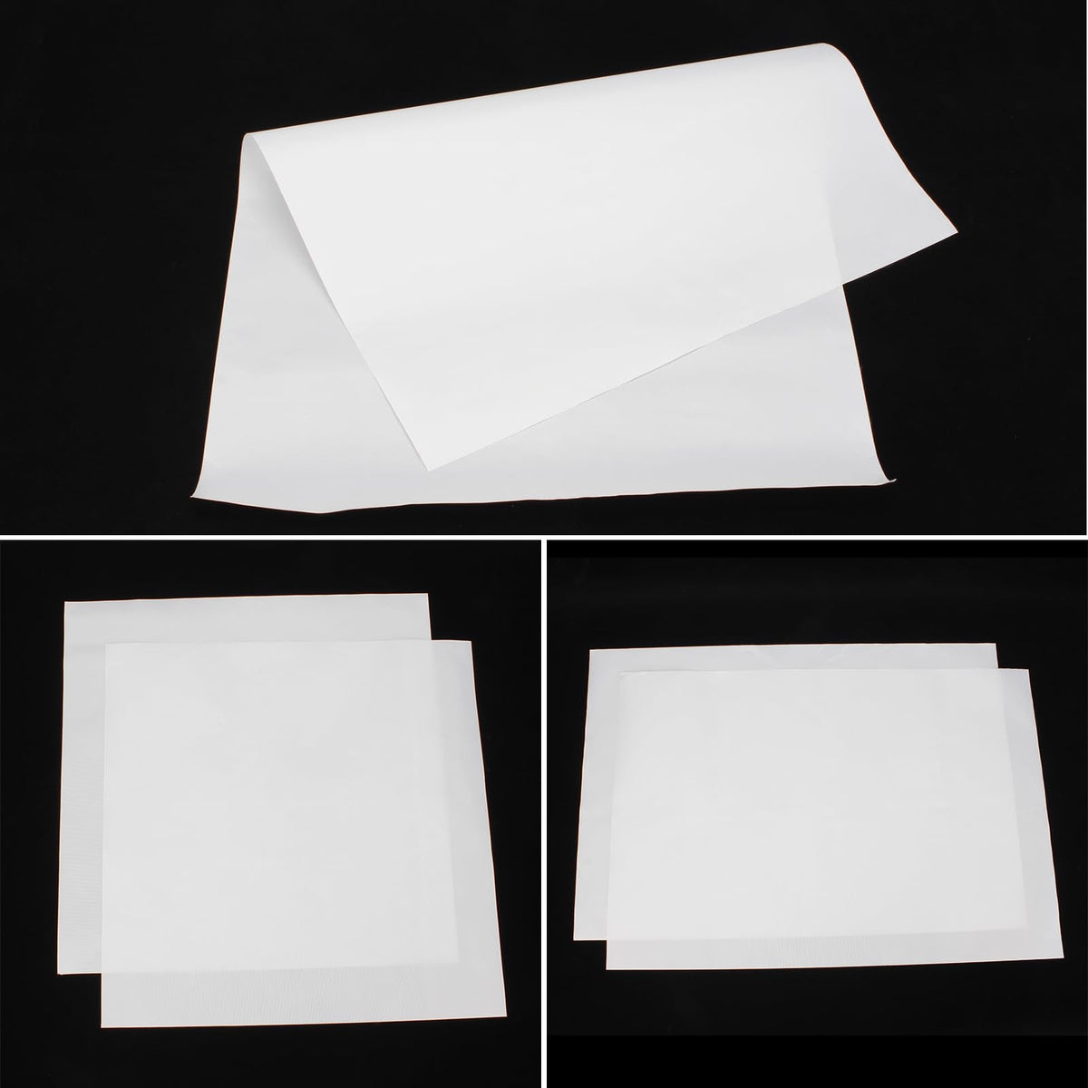 KVMORZE 6 Pack White PTFE Virgin Sheets, Multiple Sizes Applique Pressing Teflon Sheets, 1/16'' Thick Non Stick Craft Mat for Applique Pressing, Heat Press Transfer, Ironing, Arts and Crafts