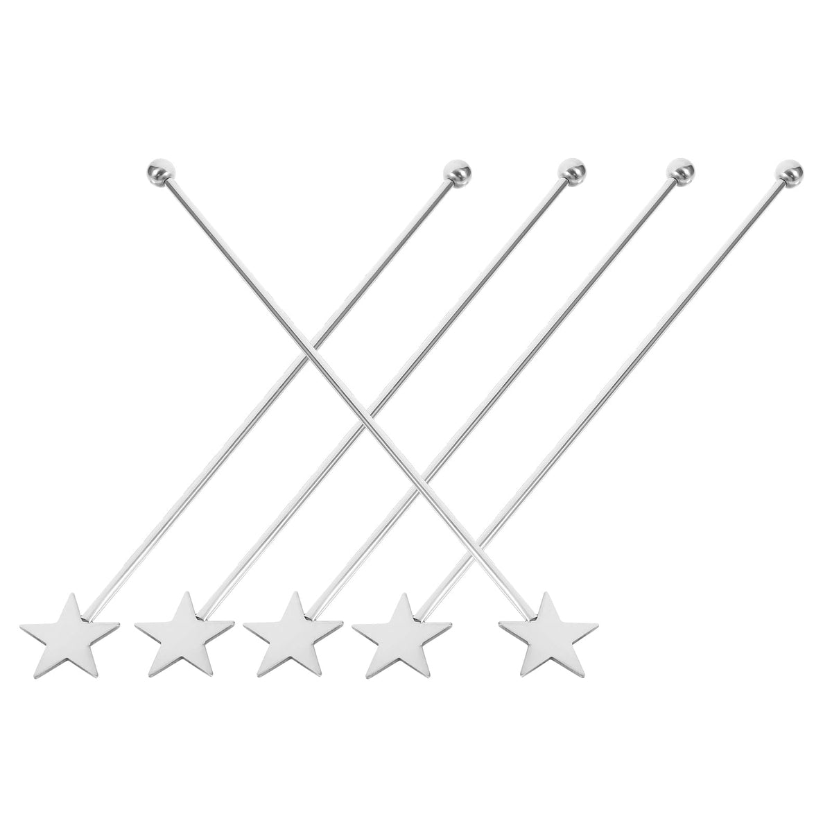 Alipis Stainless Steel Stirring Rods 7.4 Inch Long Metal Swizzle Sticks for Cocktails Coffee and Beverages Reusable Bar Party Drink Stirrers Set of 5