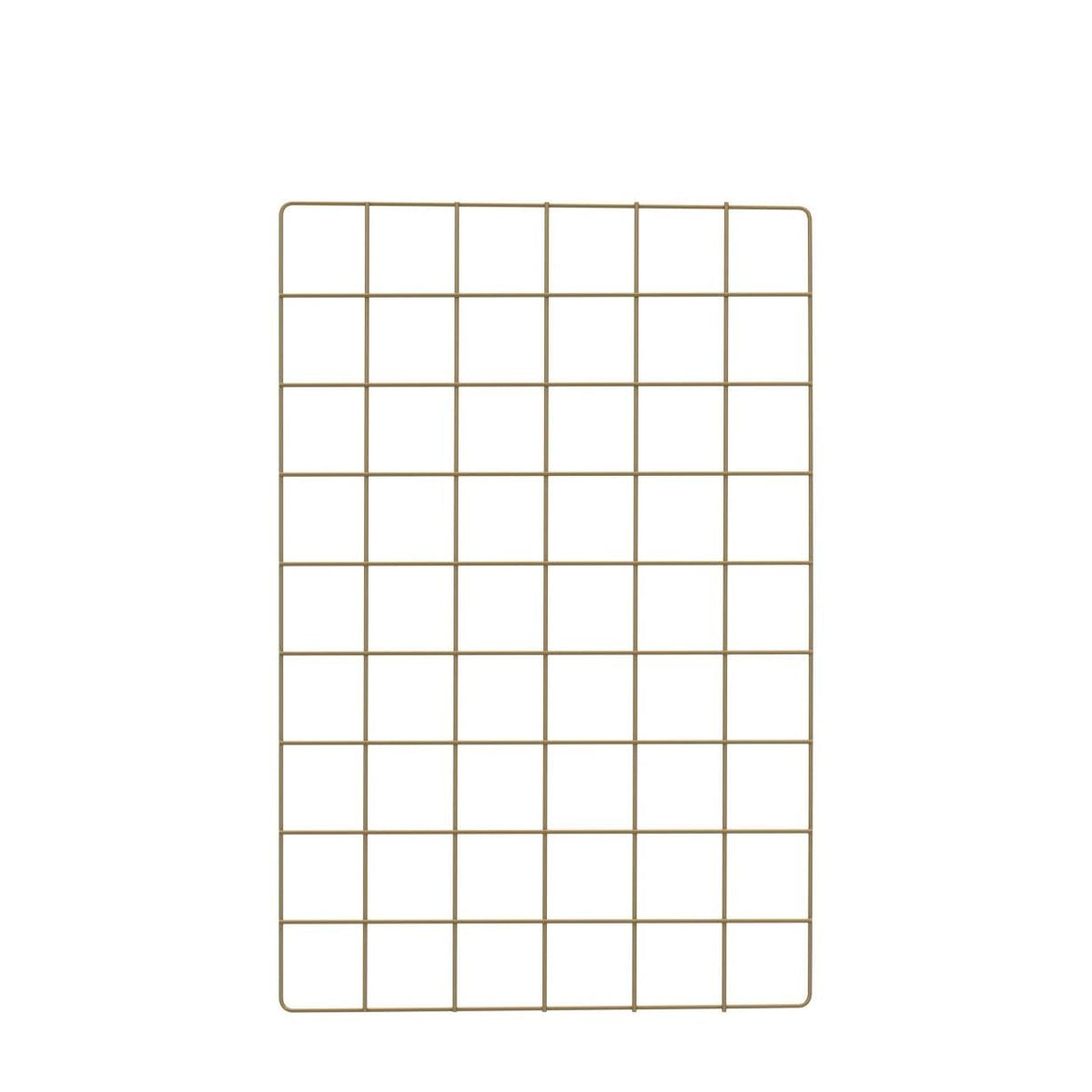 FRIADE Wall Grid Panel for Photo Display,Wall Storage Organizer,5 Metal Clips & 3 S Hooks & 4 Nails & 4 Plastic Hanging Buckles and 4 Screws Offered,Size 17.5" x 11.8",2 Pack(Gold)