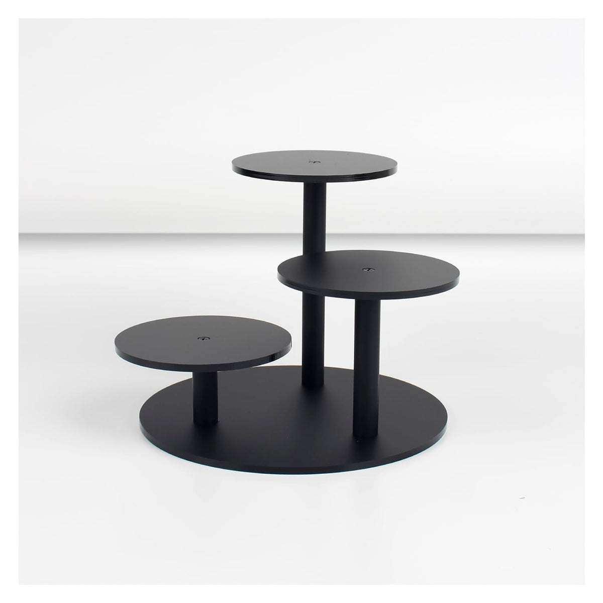 YQUQAQN Frosted Acrylic Table Display Stand for Figure Small Display Risers Black for Succulent Plants 3 Tier Round Risers for Decor 1 Pack