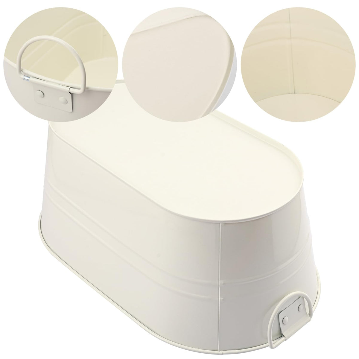Yiksonyo 3 PCS 15.3 x 9 x 6 inches White Metal Galvanized Tub with Iron Handles, 3 Gallon Beverage Tubs for Parties, Large Ice Buckets for Beer, Wine, Cocktails & Outdoor Events
