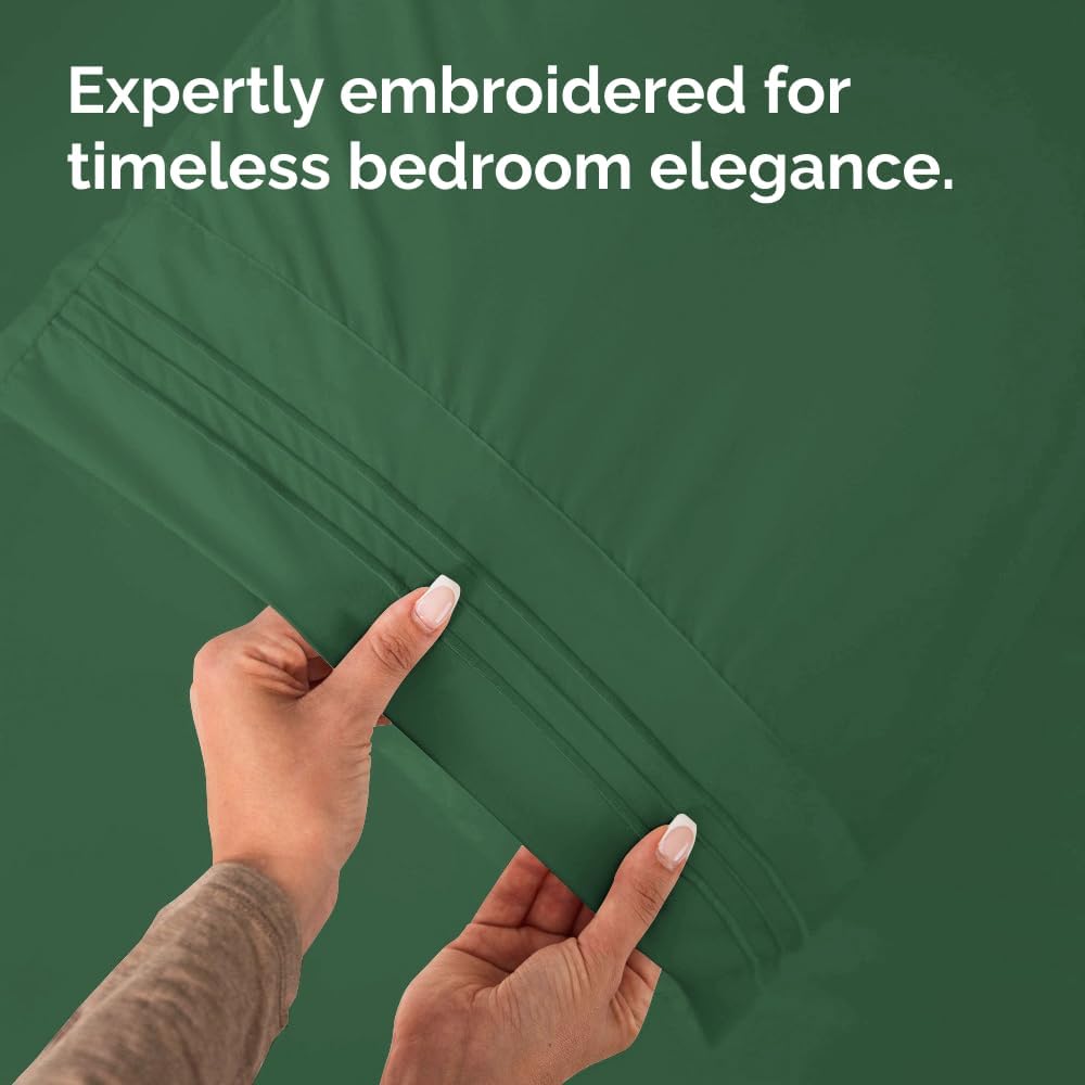 Skiennix Body Pillowcases Set of 2 | Soft 20x54 Long Pillow Covers for Side Sleepers - Wrinkle-Free, Emerald Green