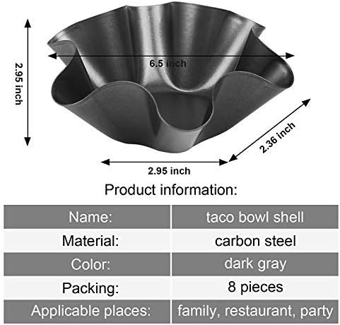RUVINCE Tortilla Bowl Maker - Nonstick Taco Shell Set of 8 | Perfect for Salads and Dips