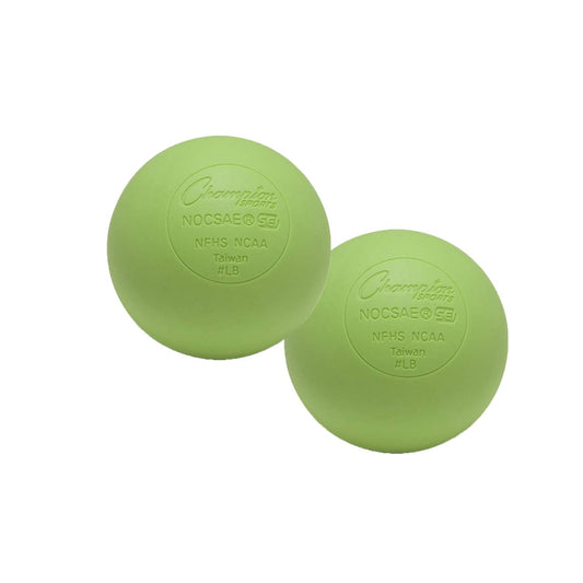 Champion Sports Colored Lacrosse Balls: Green Official Size Sporting Goods Equipment for Professional, College & Grade School Games, Practices & Recreation - NCAA, NFHS and SEI Certified - 2 Pack