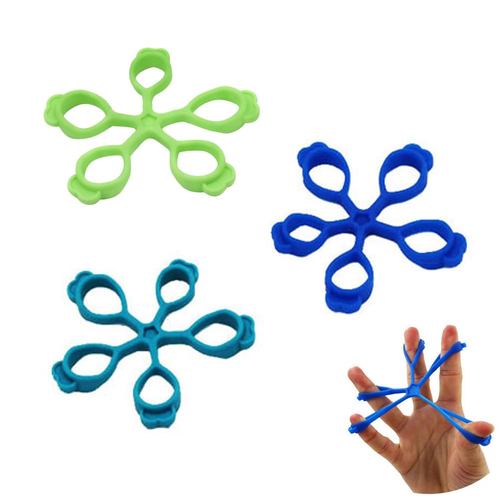 DeaHea 3 Pack Finger Stretcher Finger Exerciser Hand Strengthener Grip Strength Trainer Hand Resistance Bands Finger Extension Elastic Rings Hand Strengthening Extensor 7LB 9LB 11LB Set