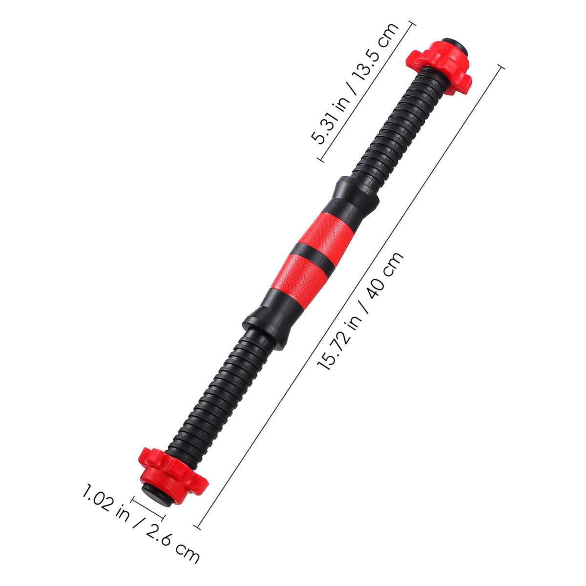 Garneck 16.5inch Threaded Dumbbell Handles,2pcs Adjustable Dumbbell Bar Handles with 4pcs 1inch Spin- Collars for Sport Workout (40cm)