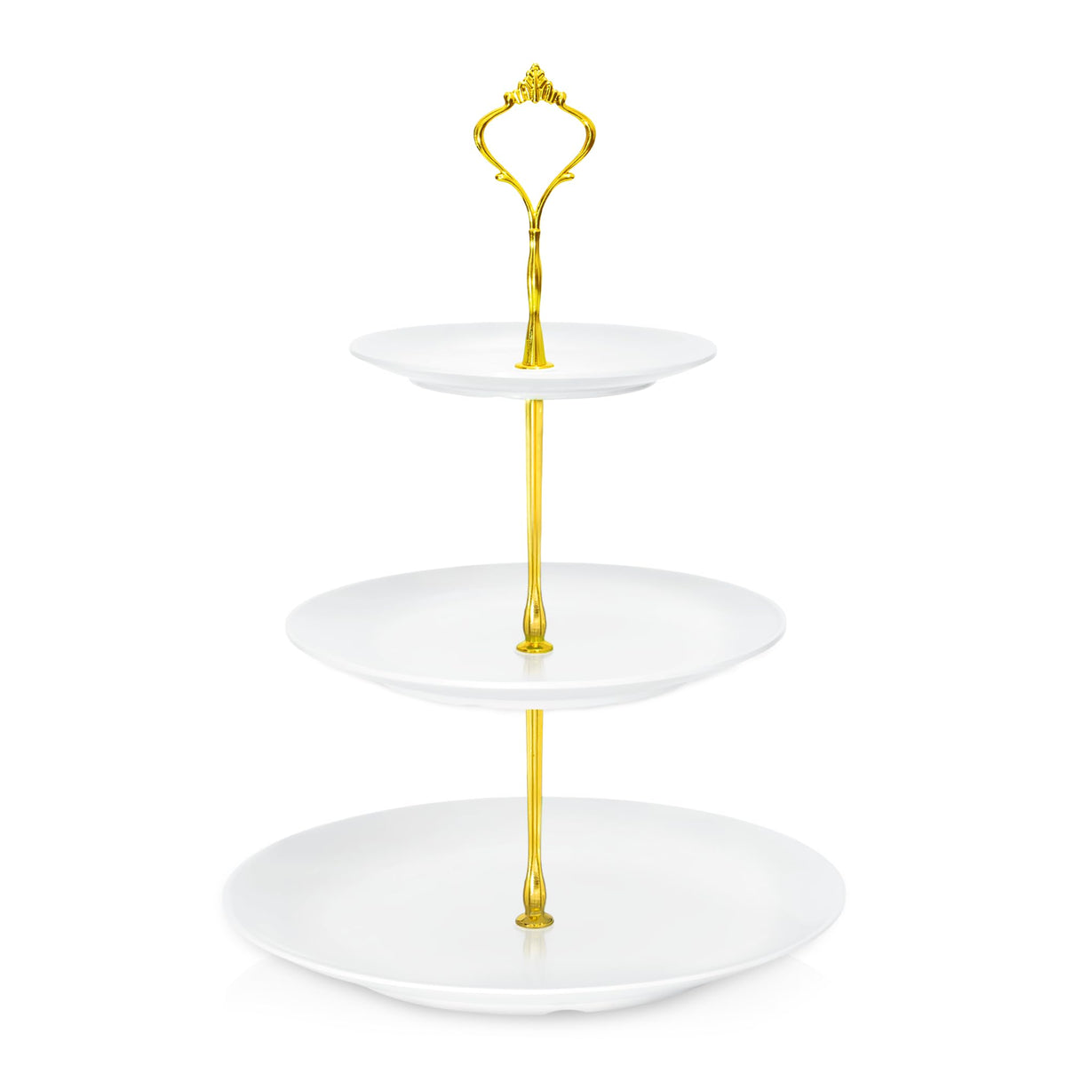 Lucky Will White Tiered Dessert Serving Tray for Kid's Party Supplies Favors 3 Tier Cupcake Cake Stand for Birthday Tea Afternoon Halloween Christmas Candy Bar