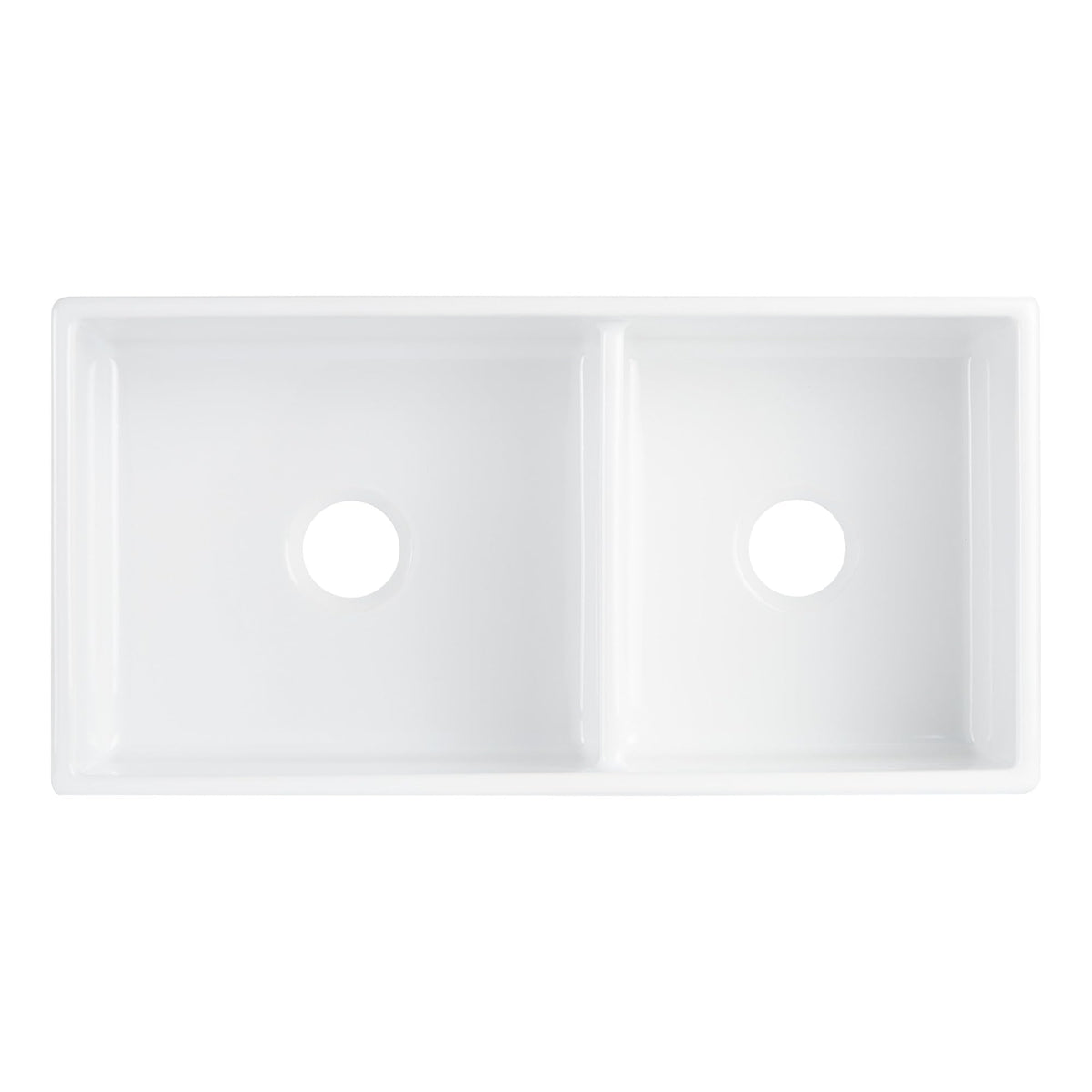 Signature Hardware 953910-36D Rowena 36" Farmhouse 60/40 Double Basin Fireclay Kitchen Sink - White