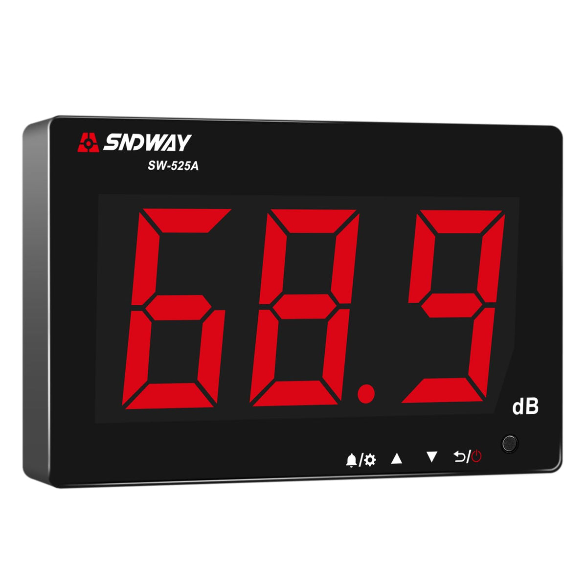 Decibel Meter 30dB-130dB, Wall Mounted Hanging Sound Level Meter for Classroom Noise, Large Screen SPL Meter with Alarm, USB Powered Noise Tester for Public Area/Restaurant