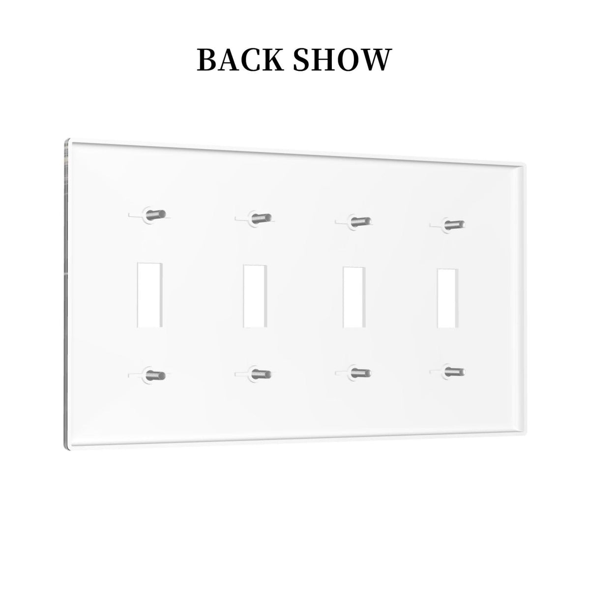 White Cat Tarot Moon Phases Moth Celestial Gothic Light Switch Covers Quad Toggle Electrical Faceplate 4 Gang Wall Plate Decorative Switch Plates Cover for Kids Room Bedroom Decor