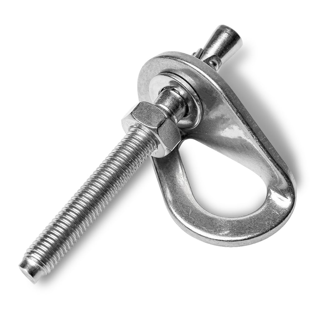YERGOFE Climbing Holds Anchor Set - 3PCS - 12MM Bolt/30KN - Stainless Steel Bolt Hanger and Bolt Heavy Duty Climbing Holds Weight 3000KG for Indoor Outdoor Climb Train, High Worker, Mountaineering