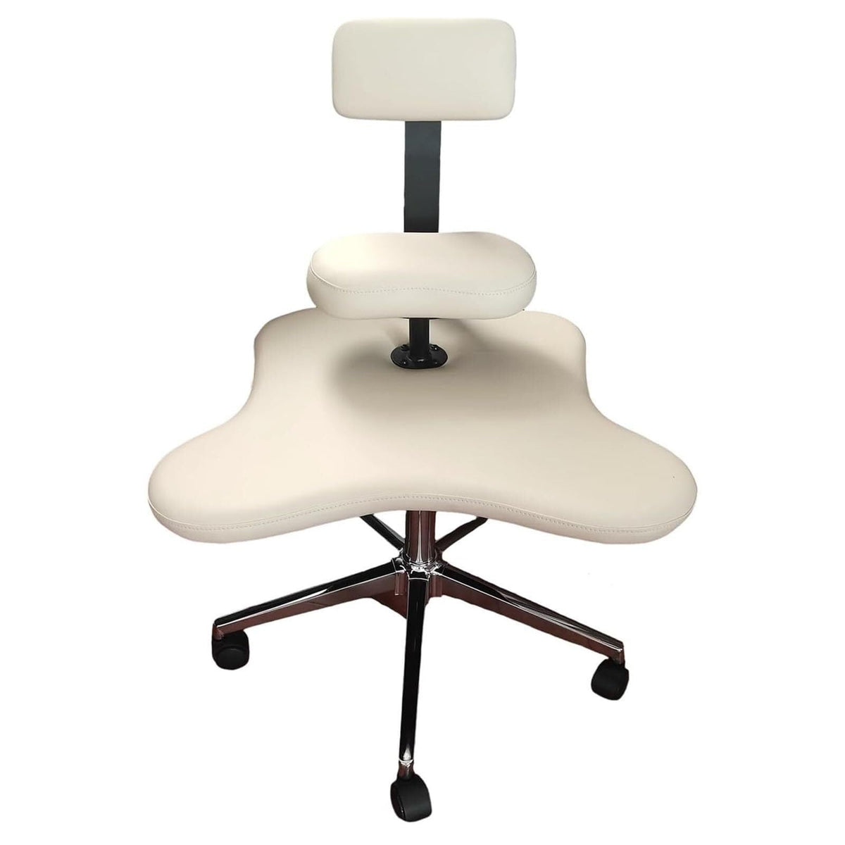 Adjustable Kneeling Office Chair with Support, Ergonomic Meditation Desk Chair for Neck & Pain Relief, Caster Rolling Chair(White)