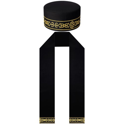 Jiuguva 2 Pcs African Hats for Men Pattern African Kente Kufi Hats and Stole Sash for Black History(Embroidery)