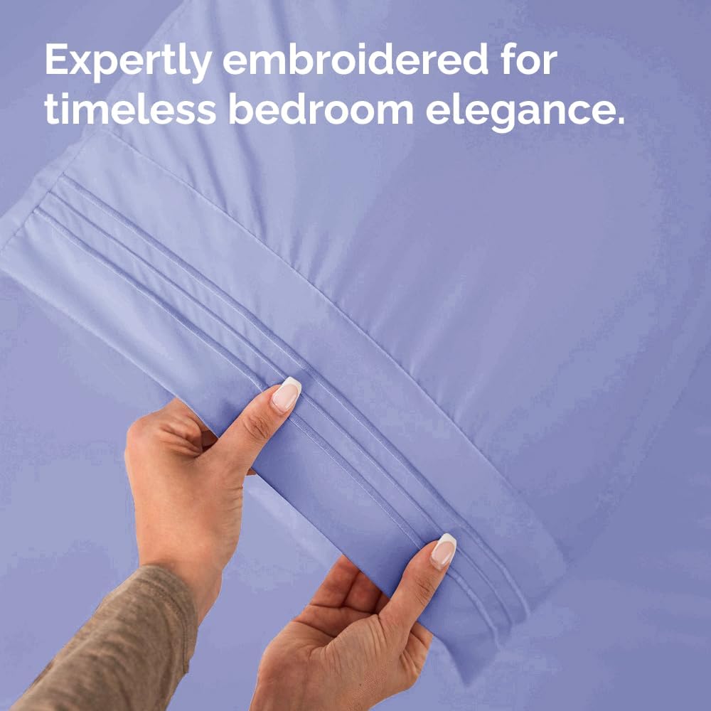 Skiennix Body Pillowcases Set of 2 | Soft Lavender 20x54 Long Pillow Covers for Side Sleepers - Wrinkle & Fade Resistant, Machine Washable