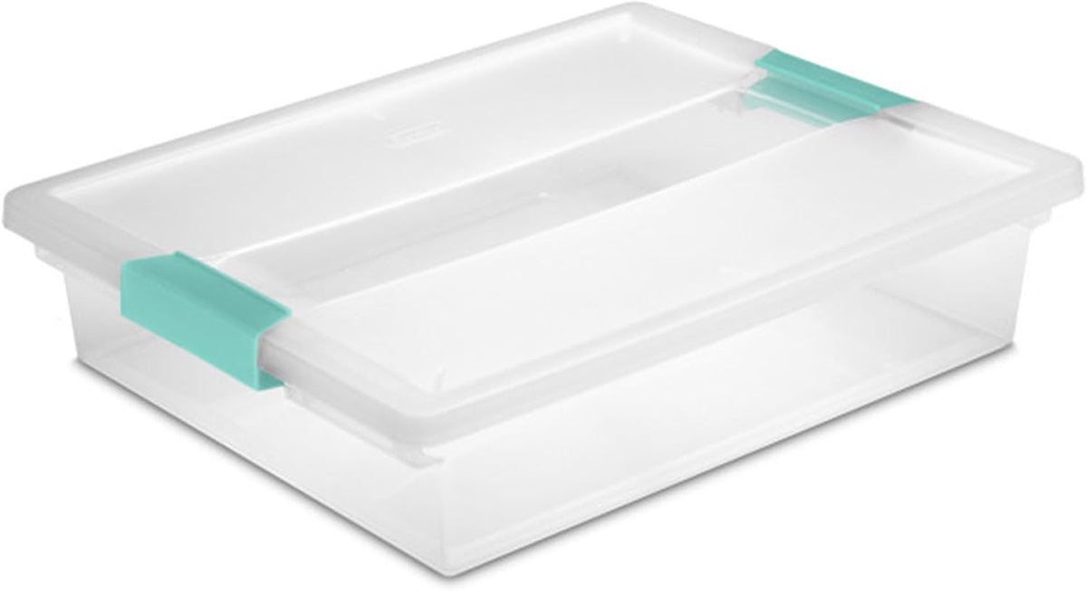 Sterilite 24-Pack Clip Box | Stackable Clear Plastic Bins with Latching Lids for Organized Storage