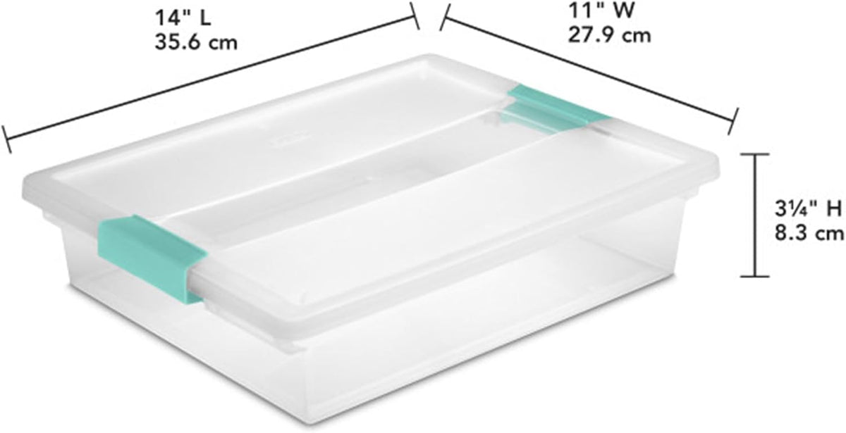 Sterilite 24-Pack Clip Box | Stackable Clear Plastic Bins with Latching Lids for Organized Storage