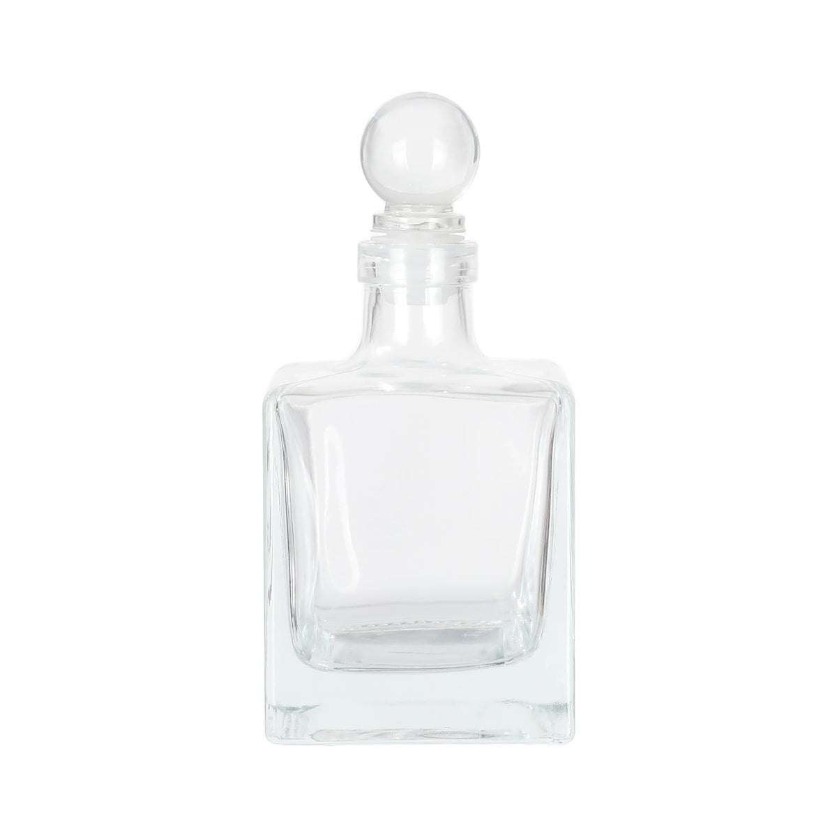 Magic Season Decorative Glass Bottle - 7 fl oz. Square Bottle (1 Set w/Glass Stopper)