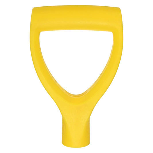 M METERXITY 1-Pack Shovel D Grip Handle, 32mm/ 1.26 Inch Inside Diameter Plastic D Shaped Grip Shovel Handle Replacement for Digging Raking Tools [Yellow]