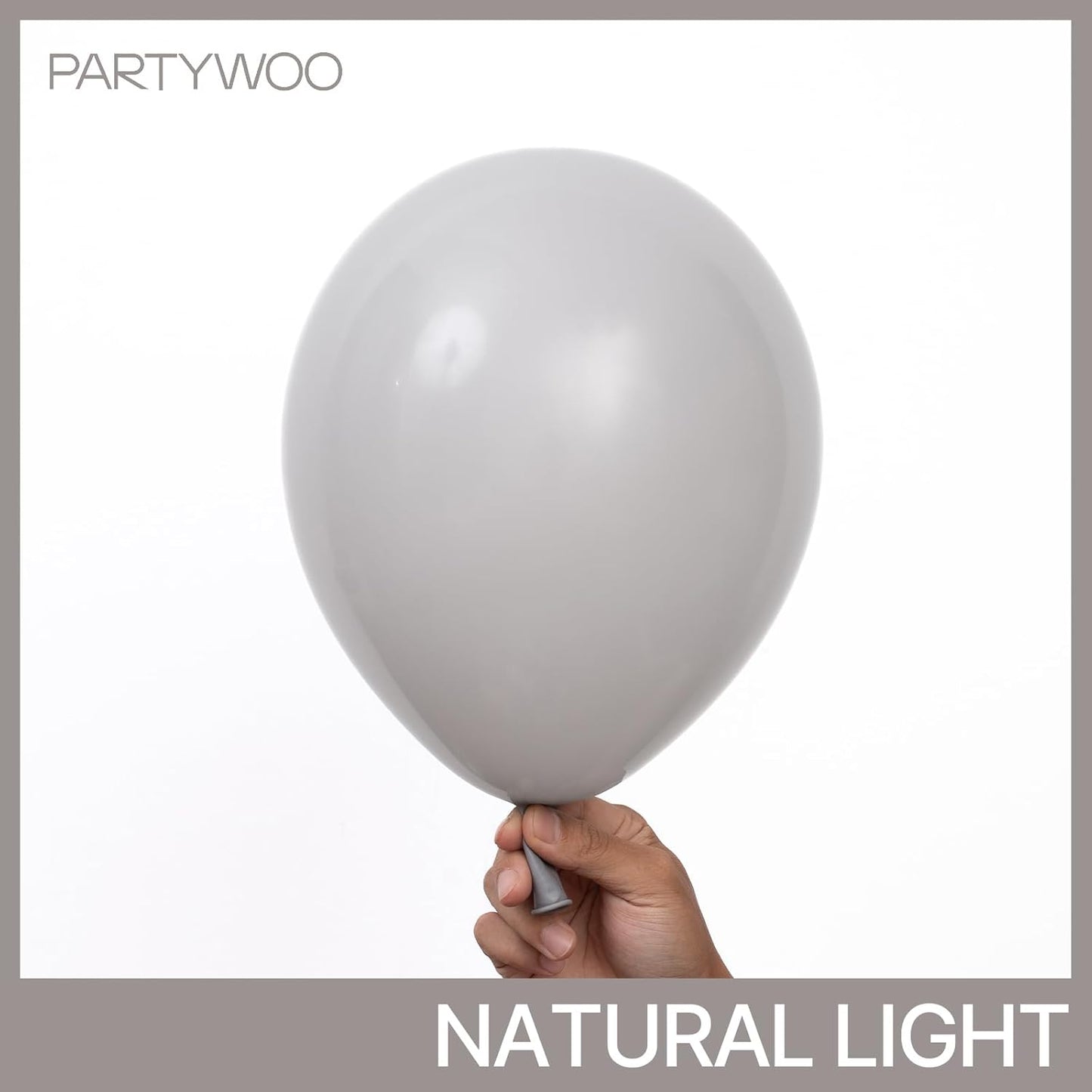 PartyWoo Gray Balloons - 50pcs 12 Inch Matte Gray Latex Helium Balloons for Celebrations