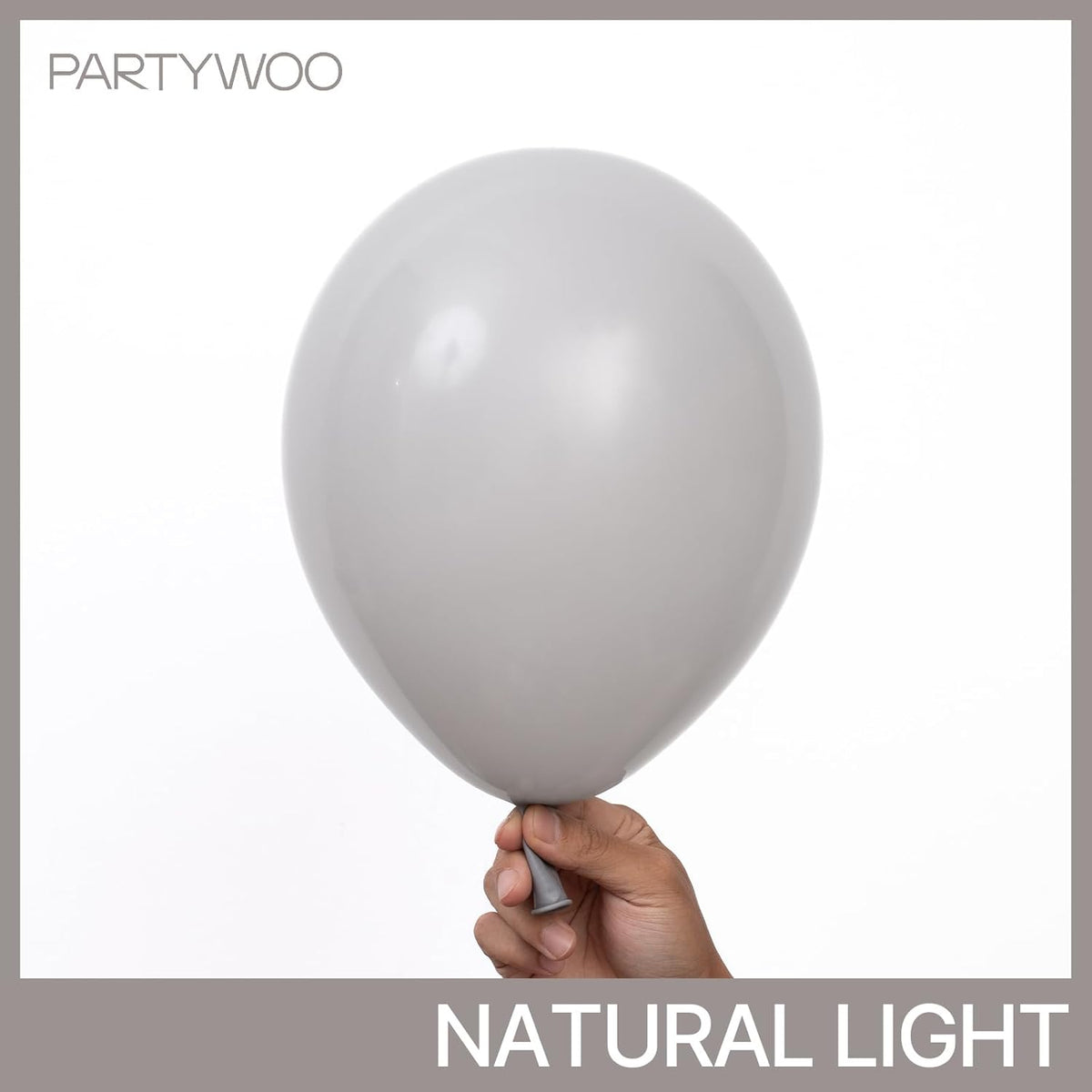 PartyWoo Gray Balloons - 100 Pcs Matte Grey Latex Balloon Arch Kit for Baby Showers & Parties | 5-18 Inch Sizes