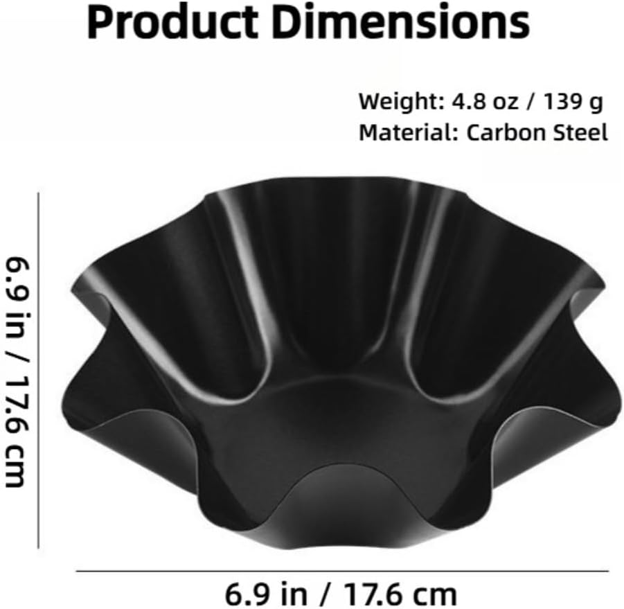 8 Pack Taco Shell Molds - Carbon Steel Tortilla Salad Bowl Maker for Oven Baking | 6.9” Taco Bowl