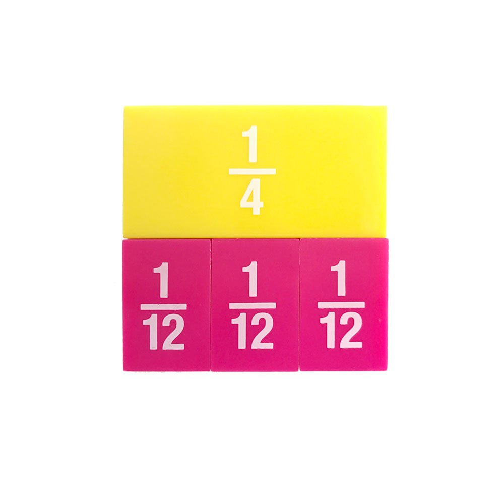 EAI Education Fraction Tiles with Tray: Numbered - Set of 51