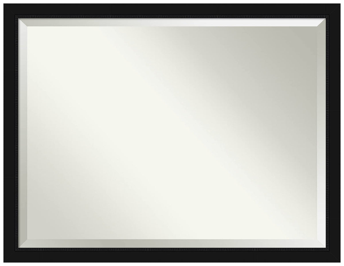 Amanti Art Black Bathroom Mirror for Over Sink, 33x43 Avon Black Rectangle Vanity Mirror, X-Large Casual Frame, Hangs Horizonally and Vertically, Bathroom Wall Decor, Beveled Edge