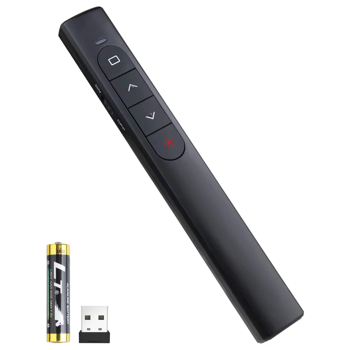 Wireless Presenter Remote, Presentation Clicker with Hyperlink & Volume Remote Control PowerPoint Office Presentation Clicker for Keynote/PPT/Mac/PC/Laptop(Battery Included)