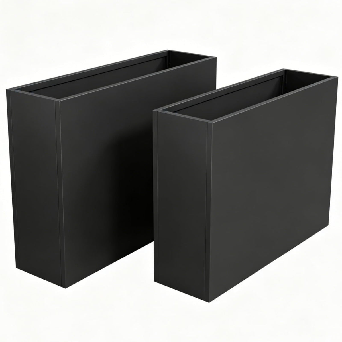 GarveeTech Carbon Steel Planter Box, 2 Pack, 38" Lx10 Wx30 H Raised Garden Bed with Drainage Holes, Heavy-Duty Metal Plant Container, Outdoor Rectangular Planter for Flowers Vegetables Herbs & Shrubs