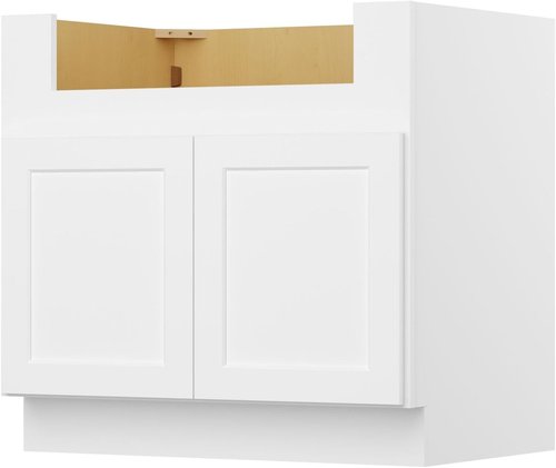 Furinno Shaker Farm Sink Base Kitchen Cabinet - Ready to Assemble, 24"D x 36"W x 34.5"H, White