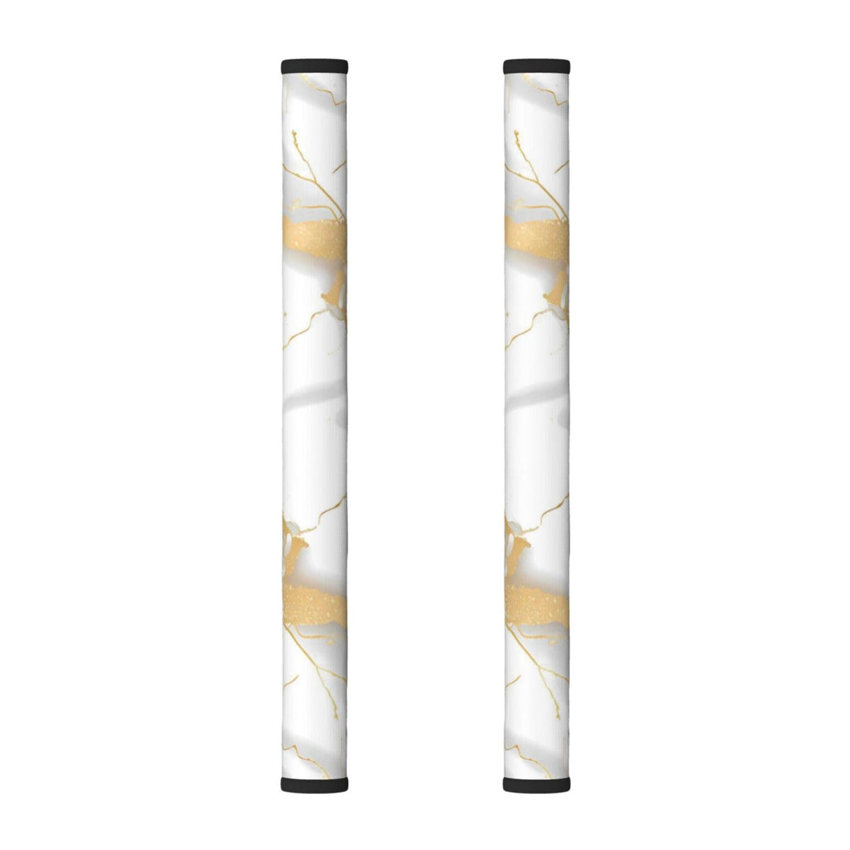 Refrigerator Door Handle Covers Set of 2 - White Marble Print Gold Texture - Washable Kitchen Appliance Handle Covers for Microwave Stove Oven Dishwasher Fridge Handle Protector