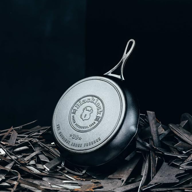 Lodge Blacklock 12" Triple Seasoned Cast Iron Skillet - Lightweight Design | Effortless Cleanup