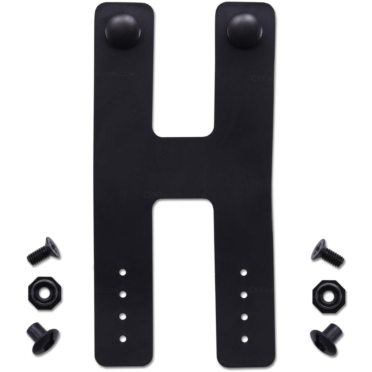 IWB Double Belt Loop - Heavy Duty Rubber – Black w/Pull-The-Dot Snaps/Durable Caps & Mounting Hardware - Belt Loop for IWB Carry - (Fit 1.25-2.00 Inch Belts (Adjustable)
