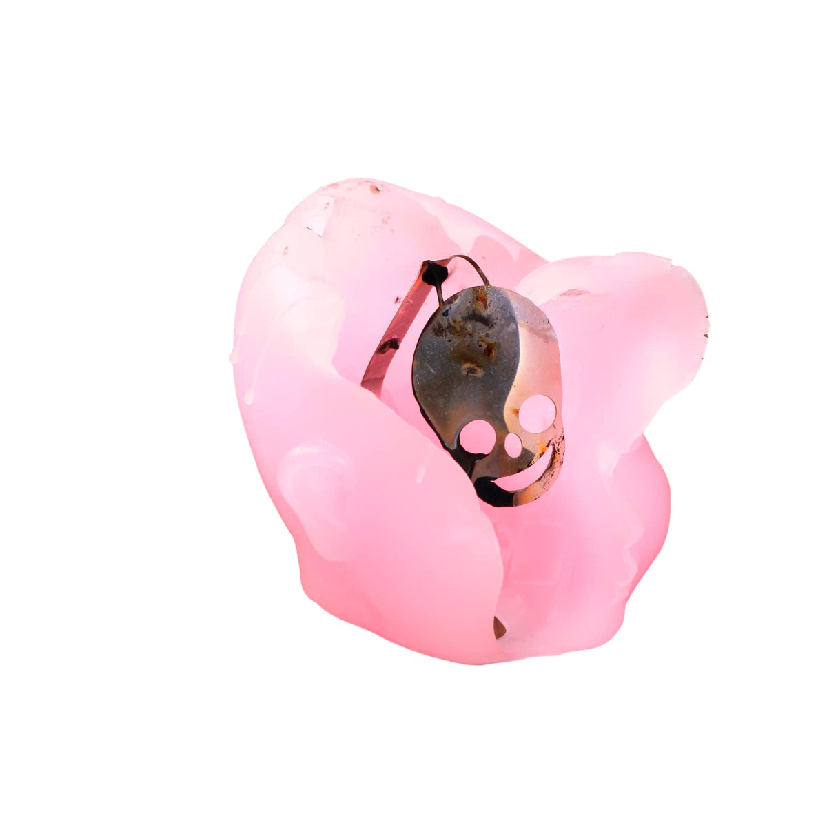 Pink Baby Head Skeleton Candle 4" H - Skeleton Shows When Burning, Burns for 4.5 Hours! - Weird Candle Gifts for Friends - by Gute - Goth Gifts, Goth Home Decor, Spooky Candles, Scary Novelty Candles