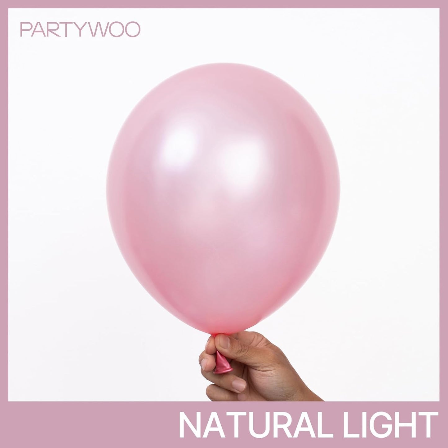 PartyWoo Pearl Pink Balloons - 50 Pcs 12 Inch Latex Helium Balloons for Weddings & Baby Showers