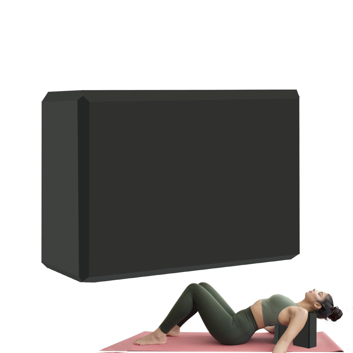 MBKHFLL Yoga Block - Supportive Latex-Free Eva Foam - Soft Non-Slip Surface with Beveled Edges for Yoga, Pilates, Meditation - Yoga Accessories for Stability, Balance, Deepen Stretches (black)