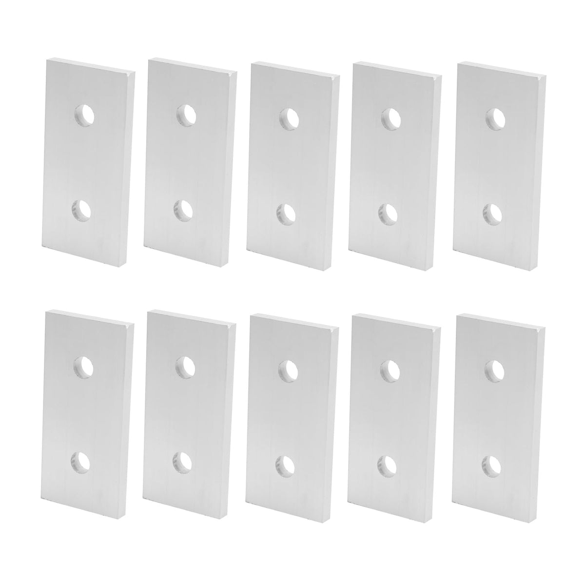 Kodrily 10Pcs Aluminum Extrusion Joining Plate Aluminum Flat Straight Brackets, Vertical Connecting Reinforcement Plate Flat, 2 Hole Plate Fittings for Frame Structure, 4040