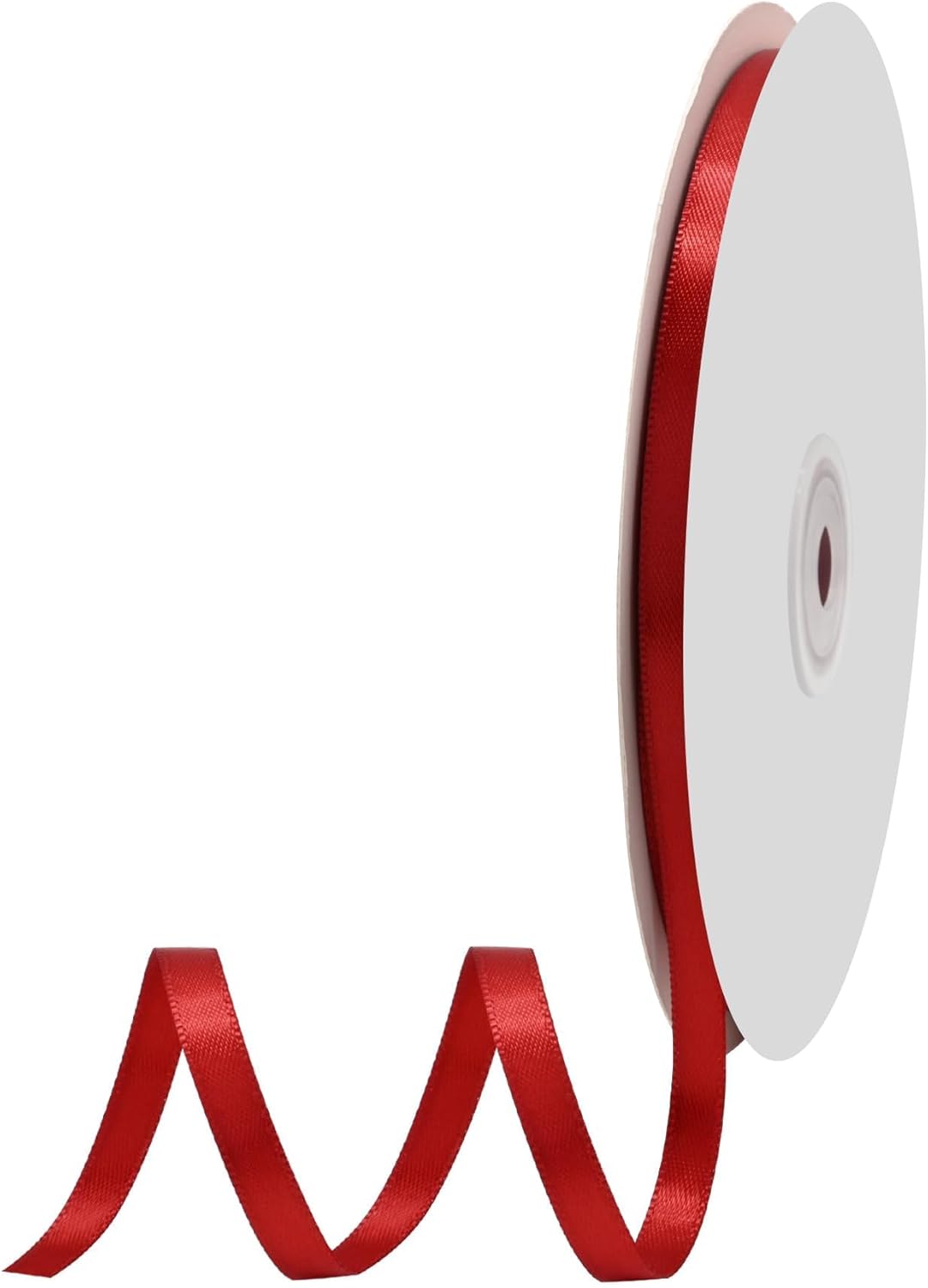 Red Satin Ribbon - 1/4" X 50 Yards | Double-Faced Craft Ribbon for Wedding Decor & Bow Making