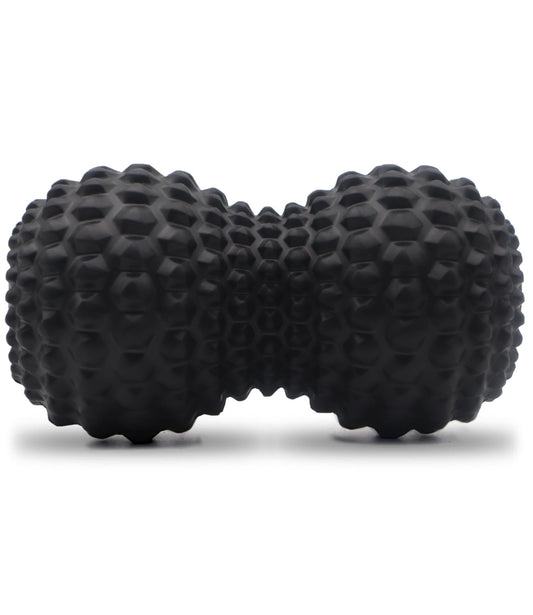 KITWILD Peanut Massage Ball, Double Lacrosse Massage Roller Ball for Deep Tissue Muscle Massage, Physical Therapy, Myofascial Release, Muscle Knots, and Yoga Therapy (Black)