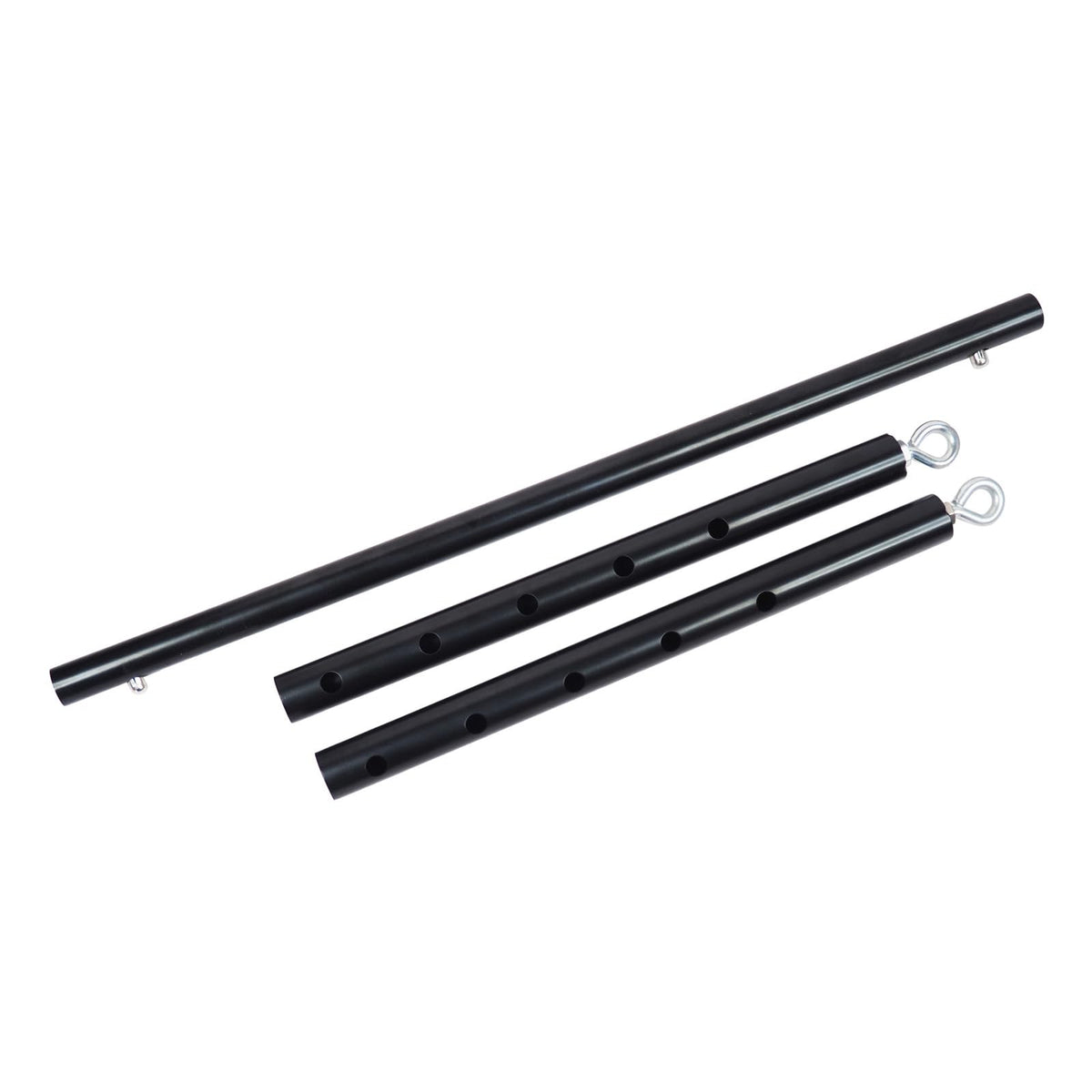 Spreader Bar Black Silver Red Gold Adjustable Exercise Stainless Steel Bar with 2 Fixed Rings, Yoga Training Fitness Gear, Workout Bar,Sports Gym Kit (Black)