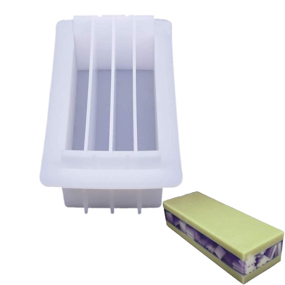 JOONOR Silicone Loaf Soap Mold Dividers 8" Acrylic Partition Clapboard Rectangular White Mould DIY Handmade Swirl Making Tool