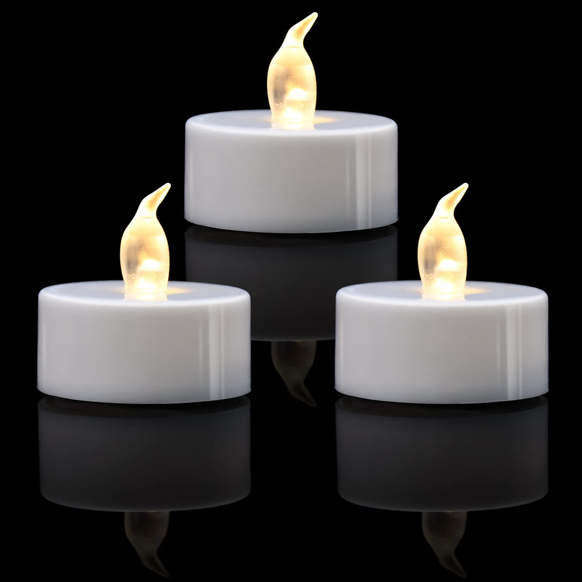 KOABY 200 Pack Warm White LED Tea Lights, Last 100H+, Flickering Flameless Battery Operated Tea Lights for Decor