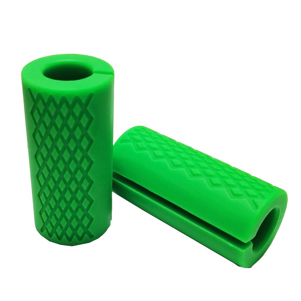 yuhqc Weight Bar Grips Fit Standard Barbell, Dumbell Handles, Thick Bar Training Adapter for Weightlifting & Cable Attachments Fitness Training Rope Grips for Body Arm Forearm Builder Strength (Green#1)