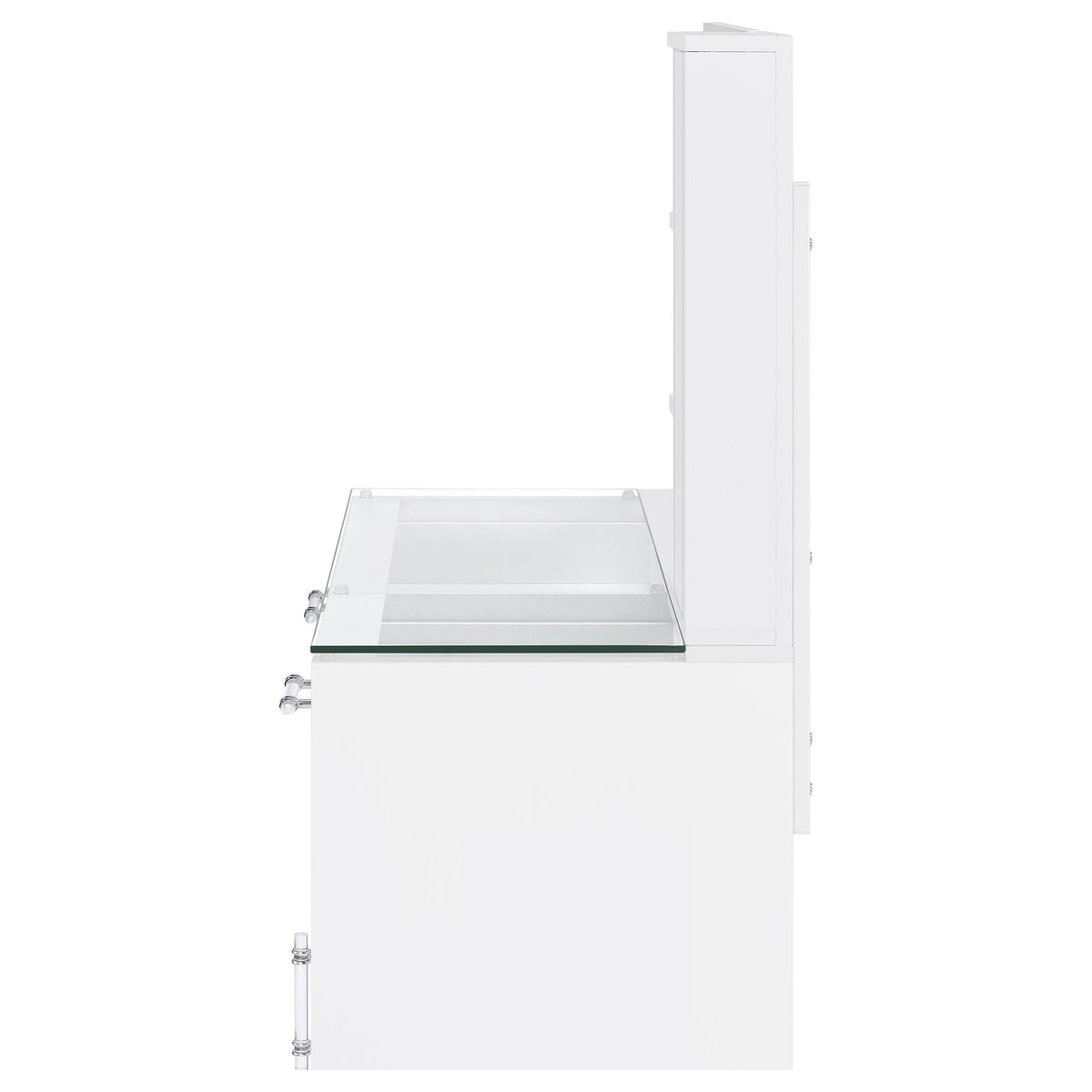 Coaster Home Furnishings Flora 2-Drawer Vanity Set with Led Mirror White High Gloss