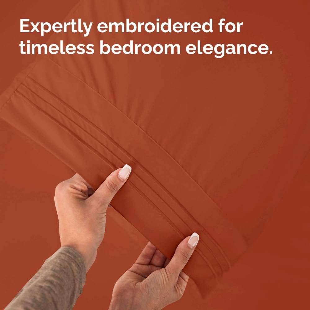 Skiennix Body Pillowcases Set of 4 | Soft & Breathable 20x54 Long Pillow Covers - Comfy, Fade-Free, Machine Washable (Terracotta)