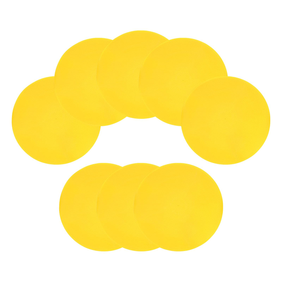 YELARXI Spot Markers for Agility Dot, Non-Slip Poly Spots Floor Dots Flat Field Soccer Training Equipment 9 in & 8 Pcs & Yellow -Fitting for (Gym/Sports/Training/PE Games/Dance)